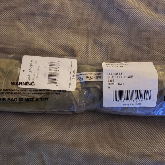 Free People Oversized Clarity Ringer Tee Top Rust Sage Size M, new with tags - Picture 4 of 4